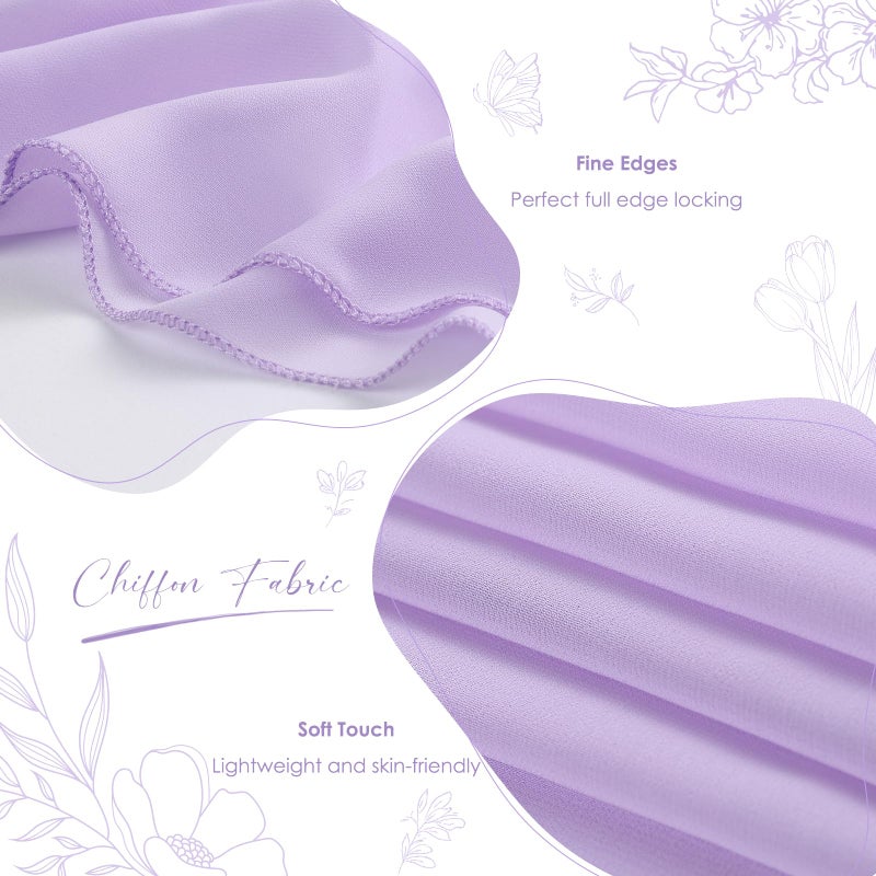 SoarDream 2 Packs Light Purple Chiffon Table Runner 27x120 Inches Elegant Sheer Runners Romantic Fabric for Wedding Birthday Party Decor - Image 3